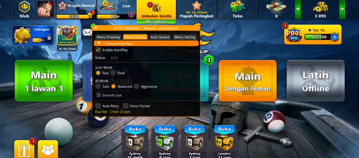 Купить чит Attic для 8 Ball Pool Android — без root