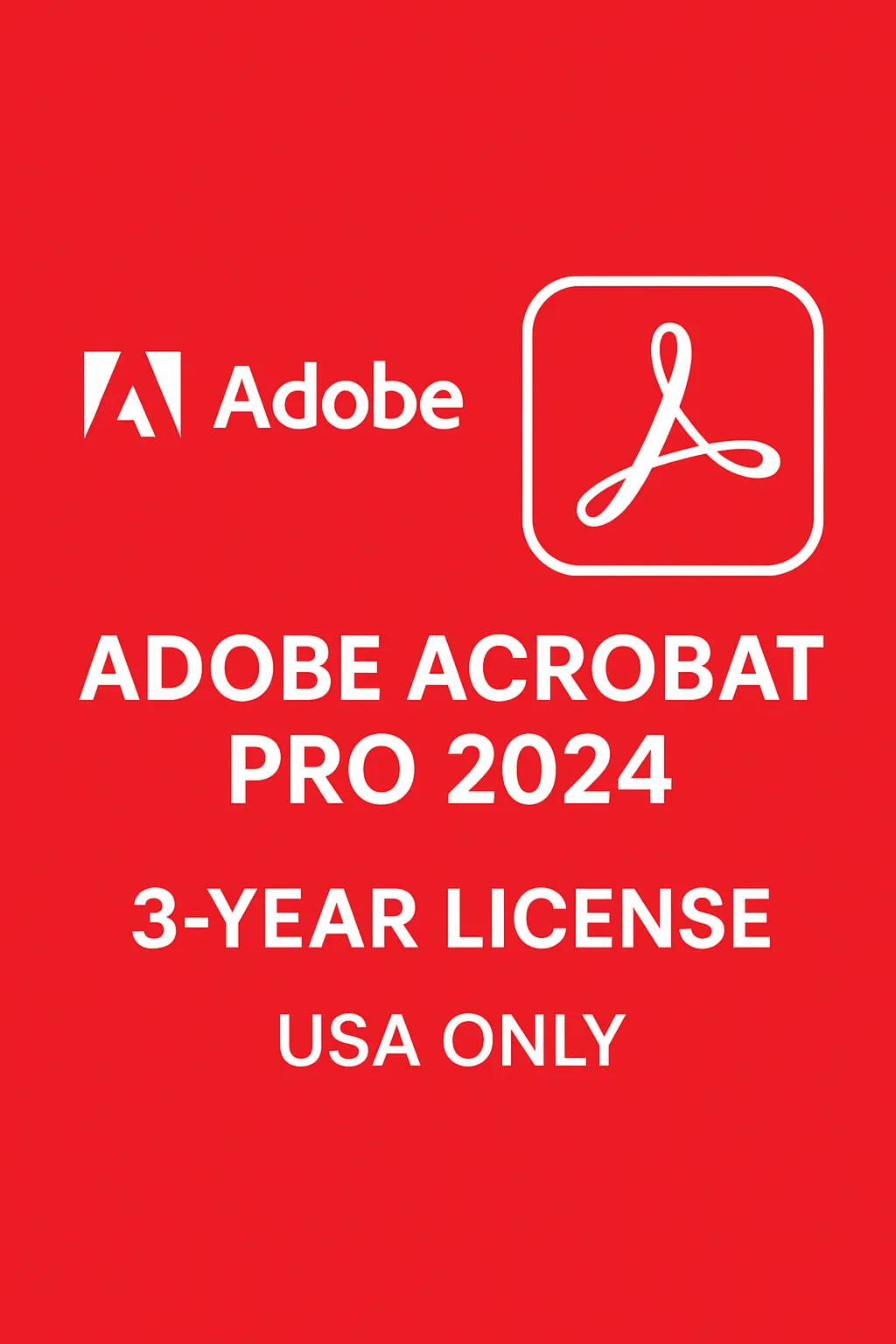 Adobe Acrobat Pro 2024 3-Year License USA